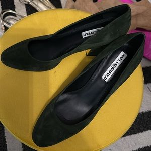 KARL LAGERFELD SABRINA dark green pumps size 9